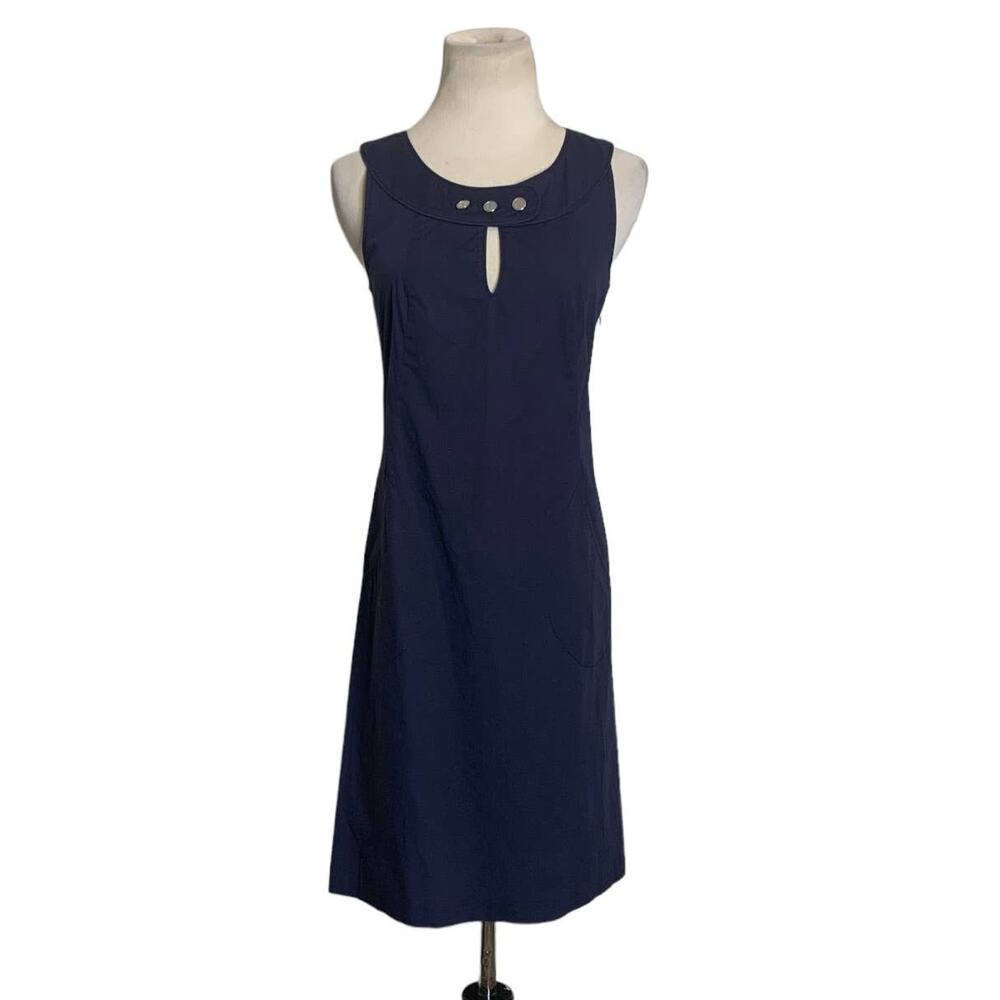 Tory Burch Navy Logo Button Detail Mini Dress 2